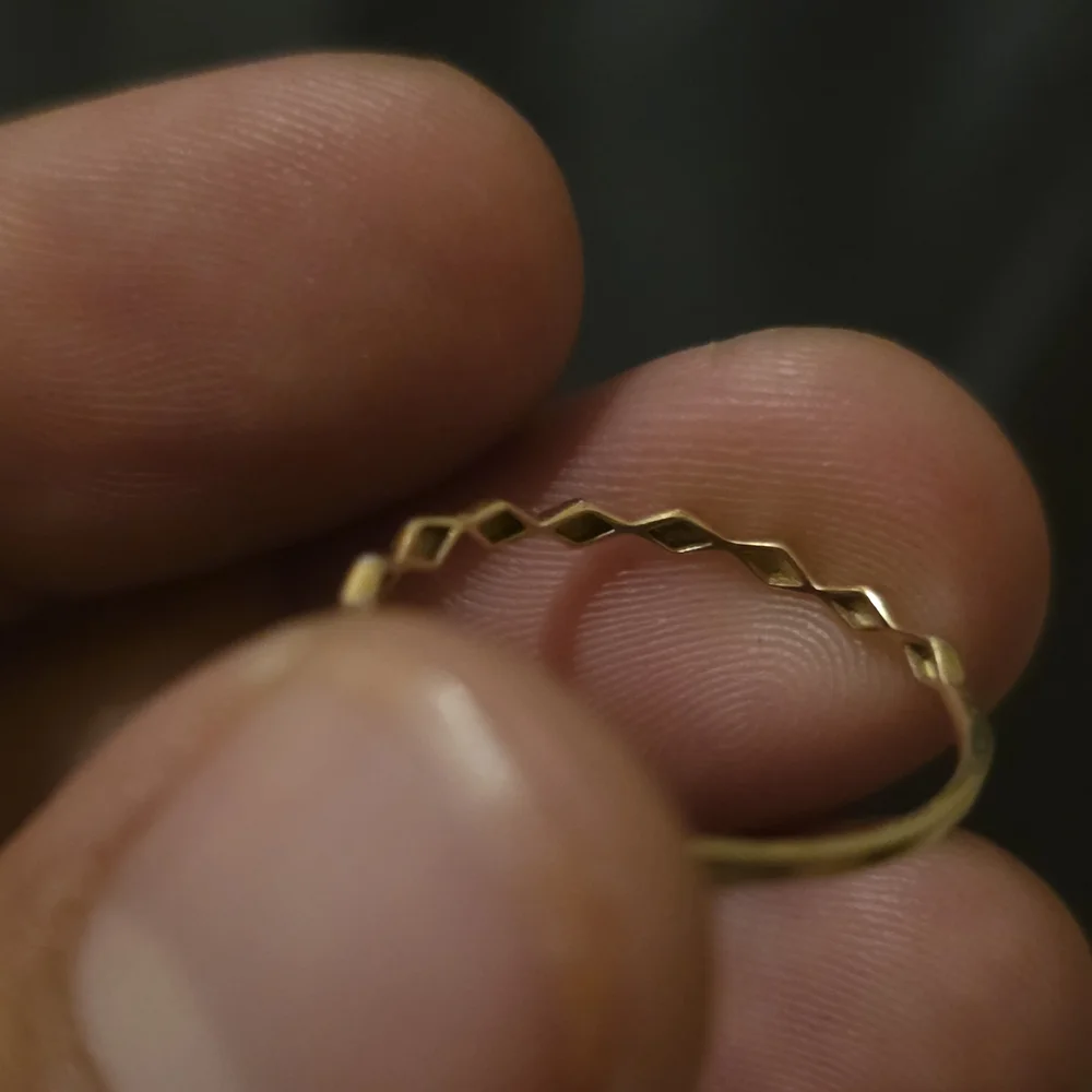 14K Gold Faceted Dainty Ring - Picture 6 of 9